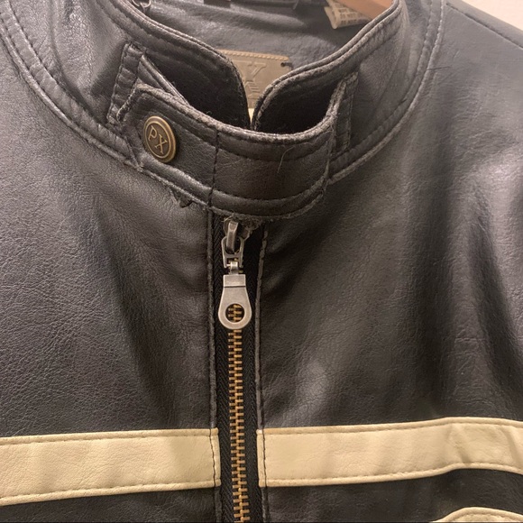 PX Black Jacket Size L Faux Leather pockets inside & Out - Picture 9 of 14